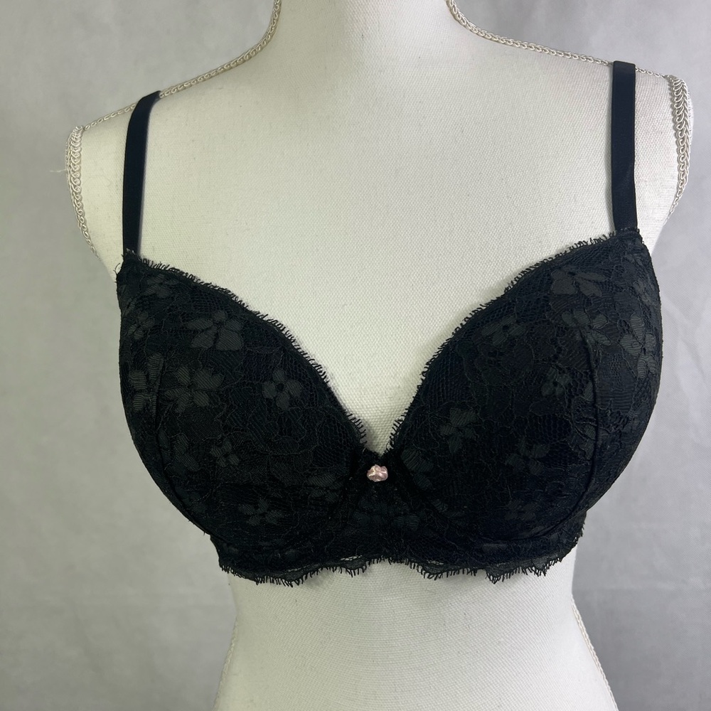Victoria's Secret Dream Angel Lightly Lined Bra Black Lace 32DDD F70